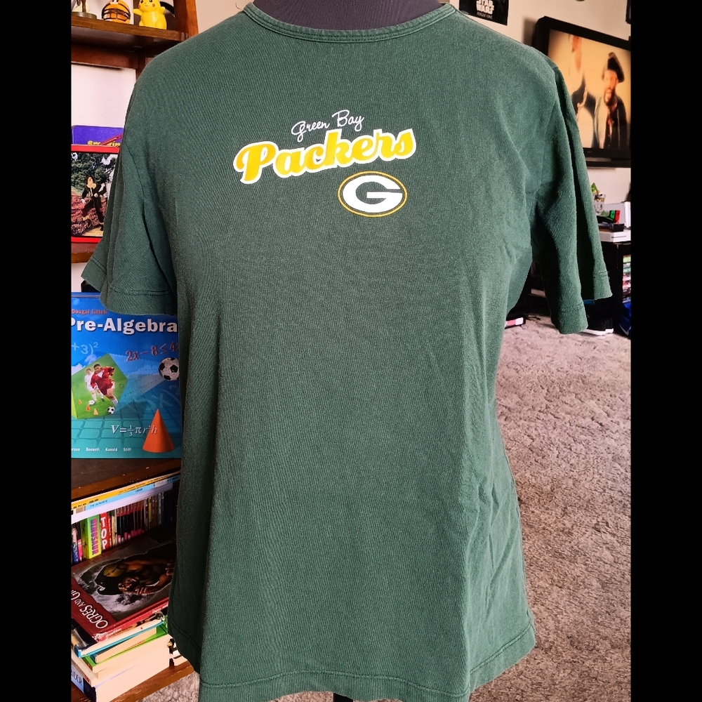 💚💛*4/$15* Vintage Green Bay Packers NFL For Her T-Shirt XL Glitter Cotton 90's